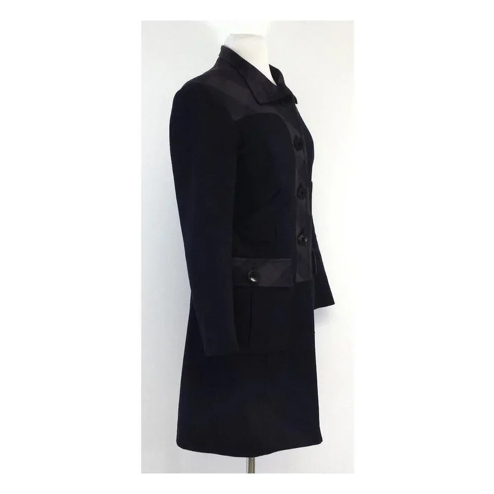 Annelore - Navy Plaid Cotton & Wool Coat Sz 4